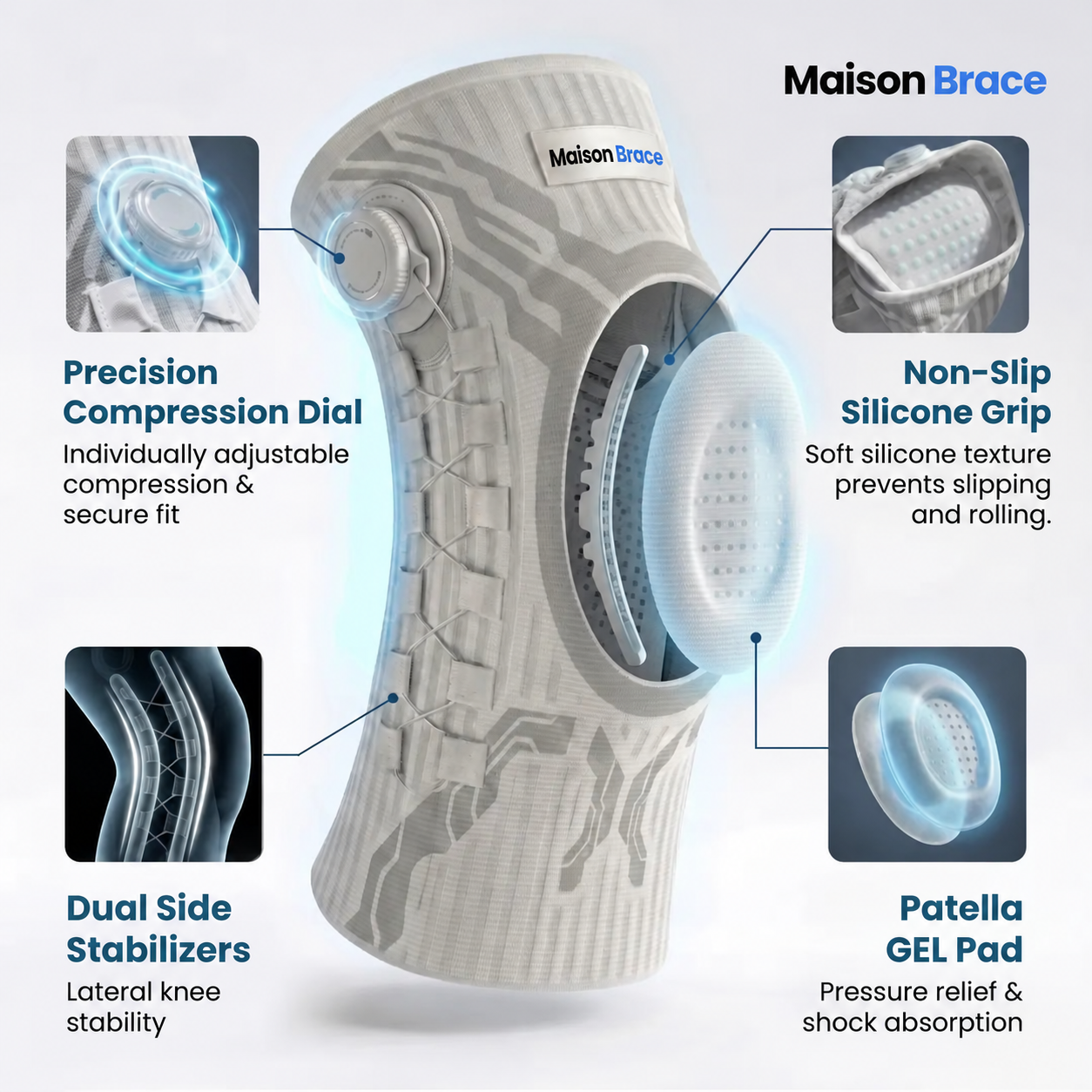 Maison Brace knee sleeve detail 7